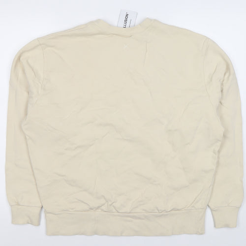 Collusion Men's Beige Pullover Sweatshirt M