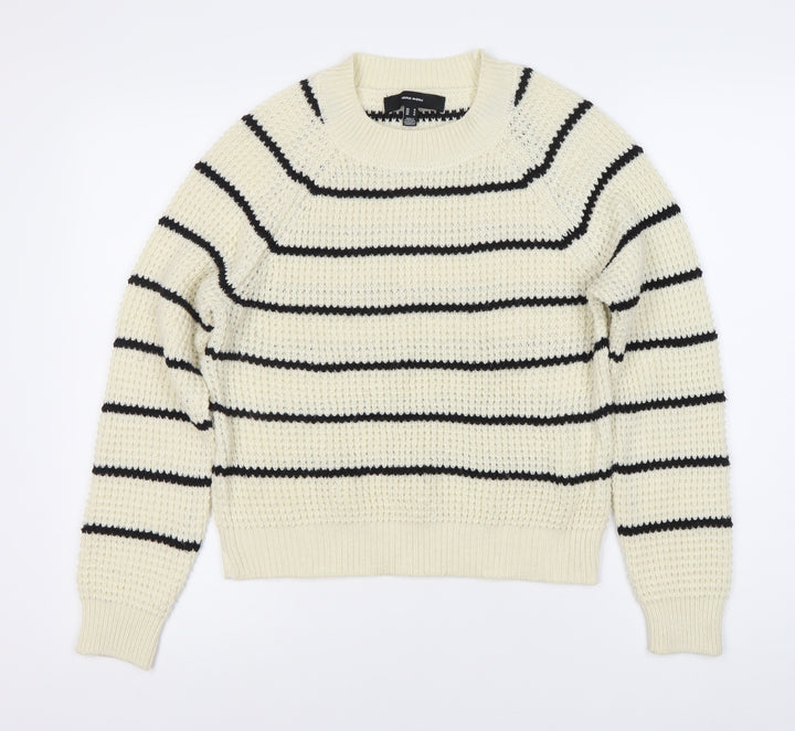Vero Moda Women's White Pullover Jumper, Size 10, Striped