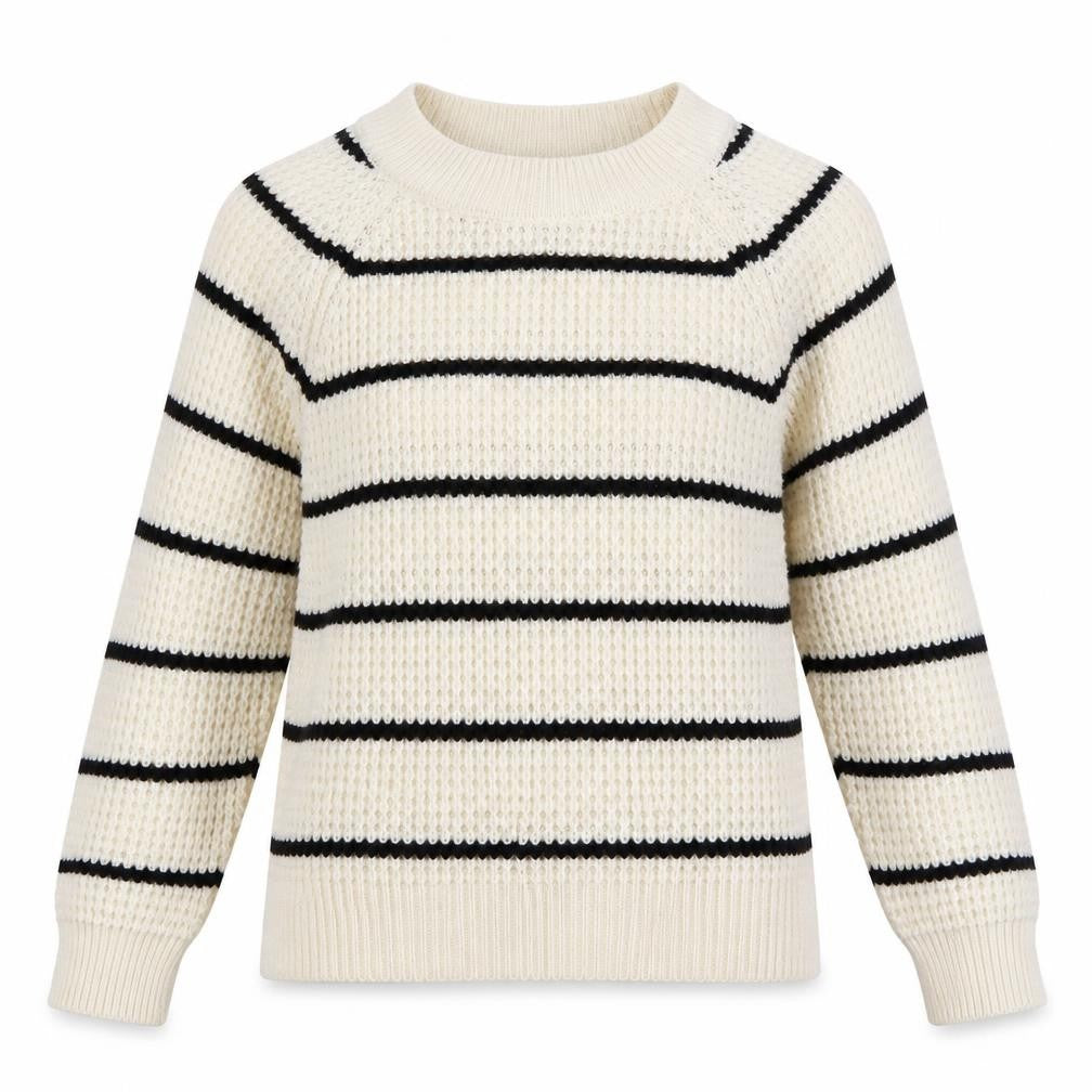 Front view of Vero Moda Women's White jumper, size 10, Striped