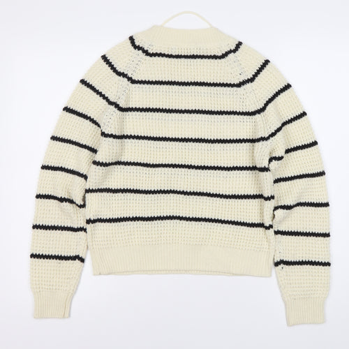 Vero Moda Women's White Pullover Jumper, Size 10, Striped