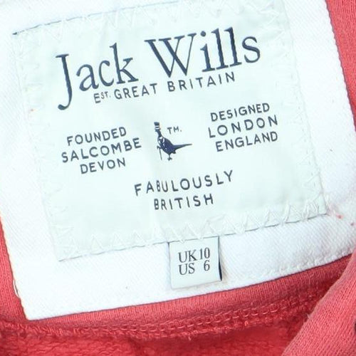 Jack Wills Women's Pink Hoodie, Size 6, Relaxed Fit