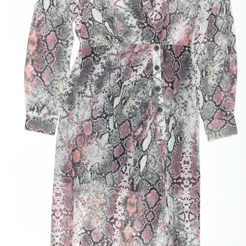 Topshop Women's Multicoloured Animal Print Shirt Dress