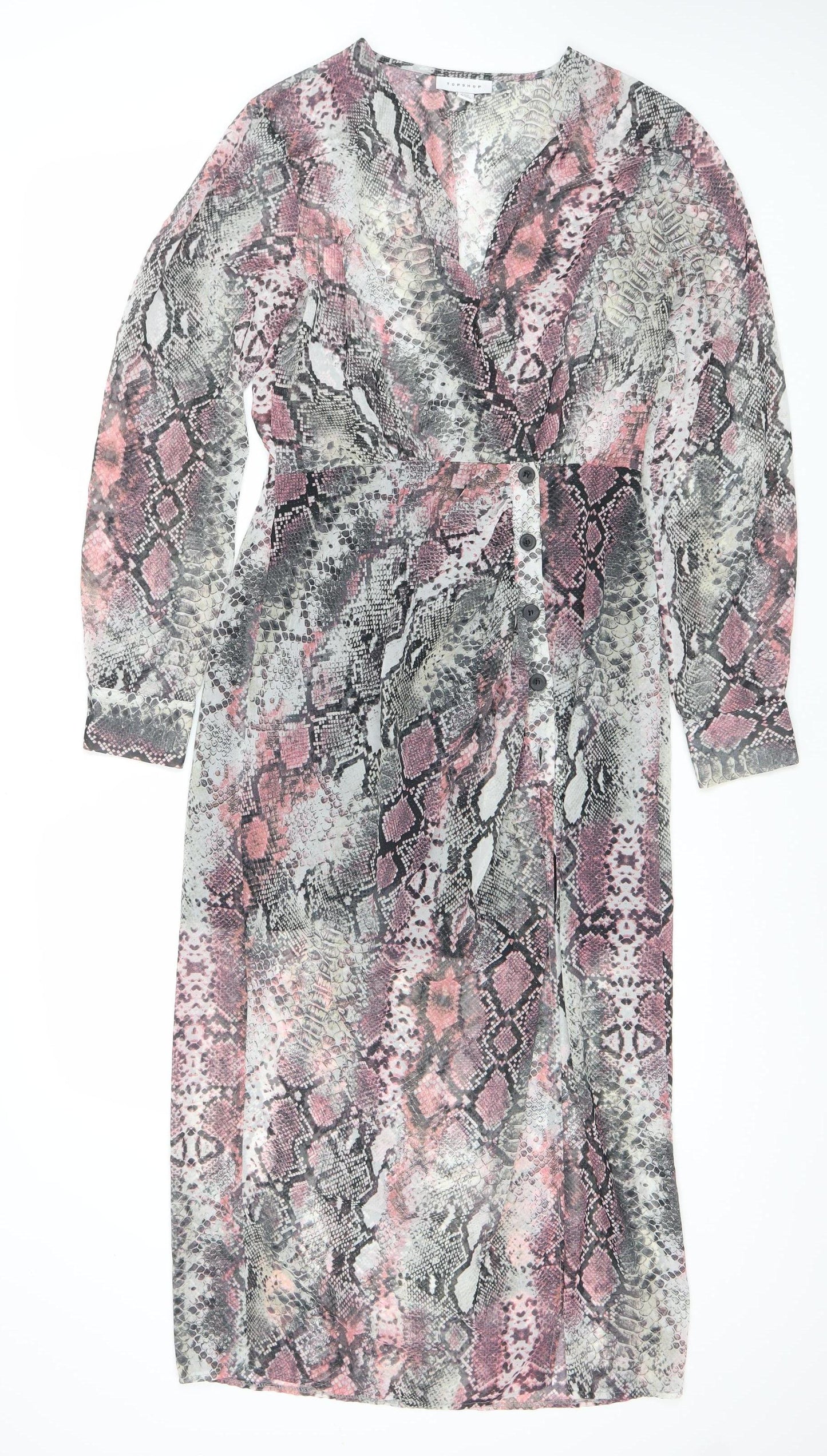 Topshop Women's Multicoloured Animal Print Shirt Dress