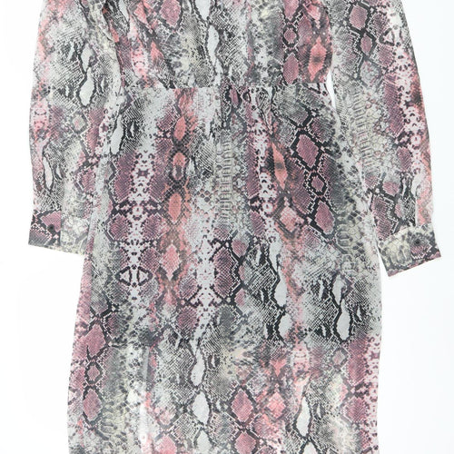 Topshop Women's Multicoloured Animal Print Shirt Dress