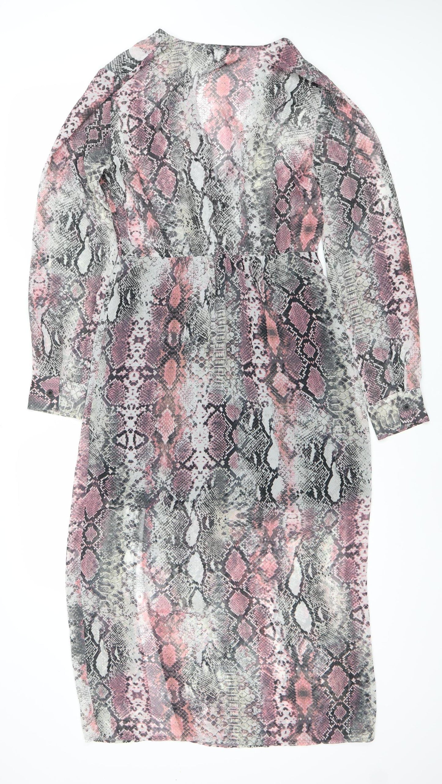 Topshop Women's Multicoloured Animal Print Shirt Dress