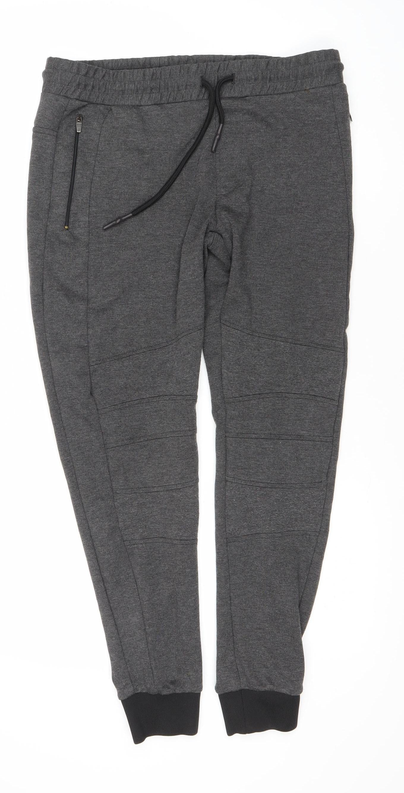 Zara Men's Grey Jogger Trousers, Size M, Gym Ready