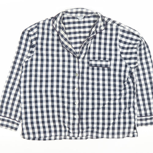 Jigsaw Mens Black White Check Cotton Pyjama Top S