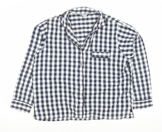 Jigsaw Mens Black White Check Cotton Pyjama Top S