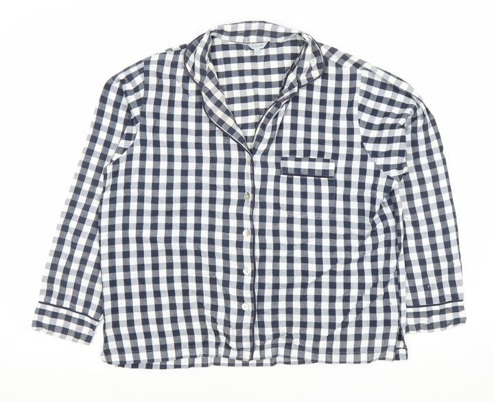 Jigsaw Mens Black White Check Cotton Pyjama Top S