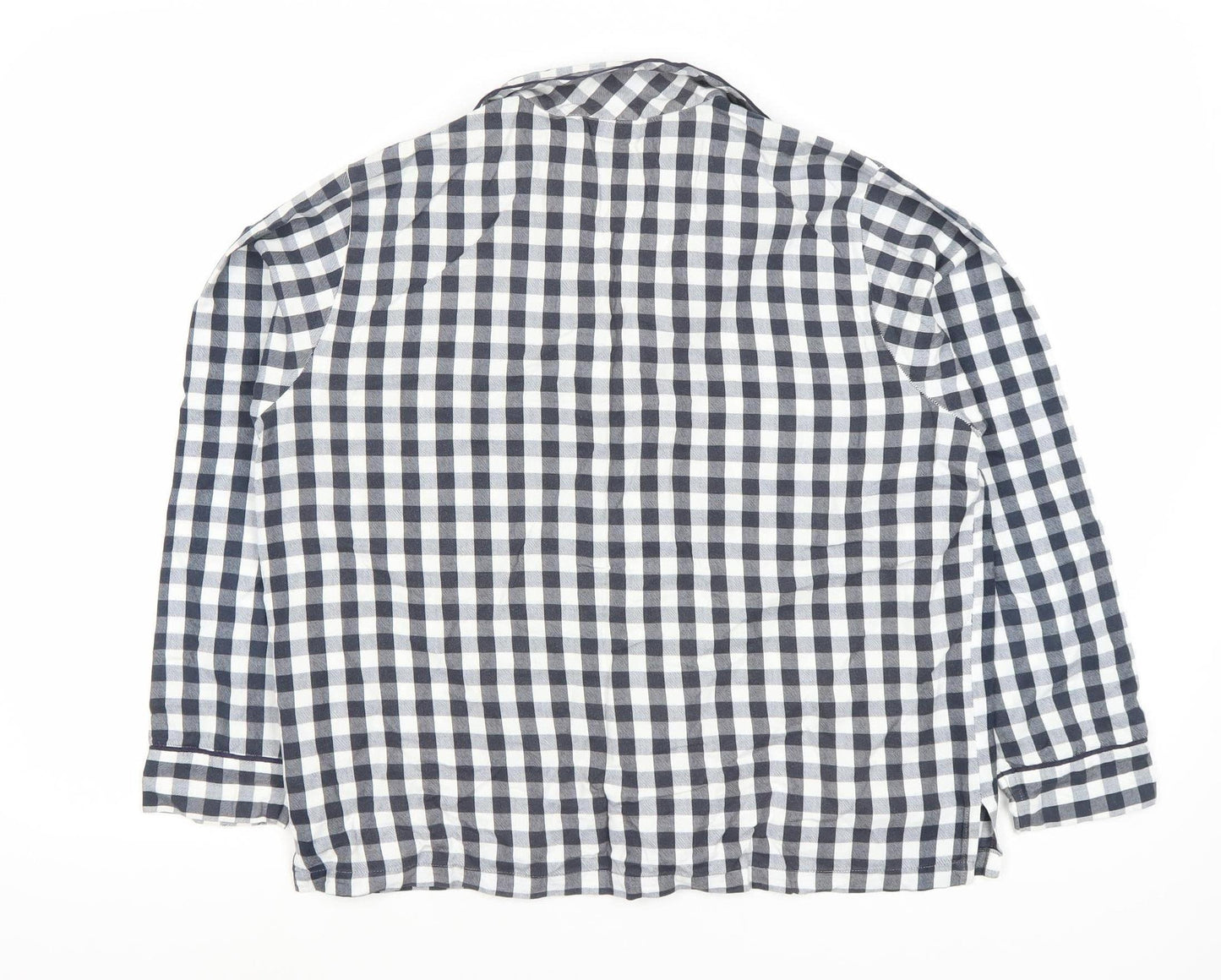 Jigsaw Mens Black White Check Cotton Pyjama Top S