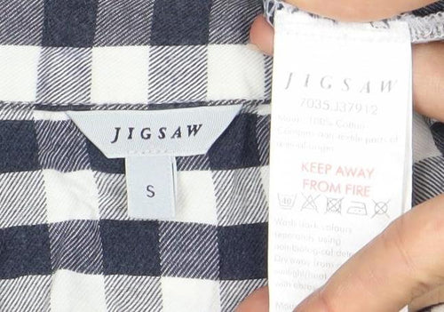 Jigsaw Mens Black White Check Cotton Pyjama Top S