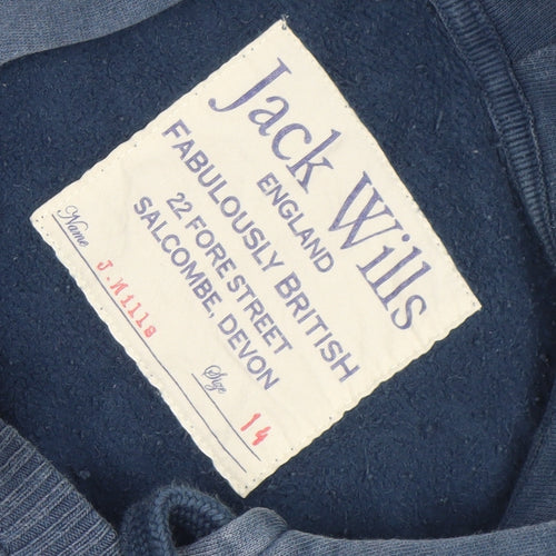 Jack Wills Women's Blue Pullover Hoodie Size 12