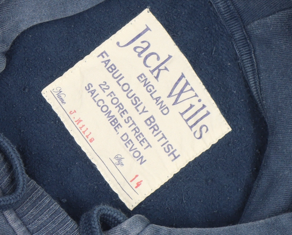Jack Wills Women's Blue Pullover Hoodie Size 12