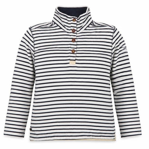 Regatta Women's Blue Striped Henley Sweater Size L