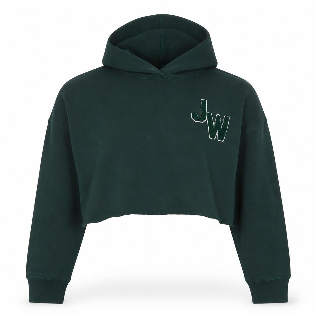 Front view of Jack Wills Green Women's Pullover Hoodie, size S