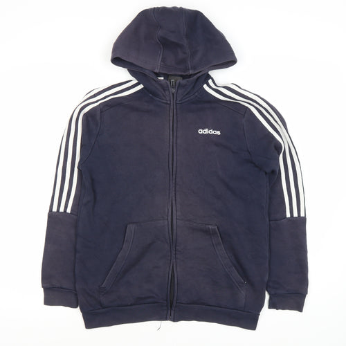 Adidas Boys Blue Zip Hoodie L - Full Zip Sportswear