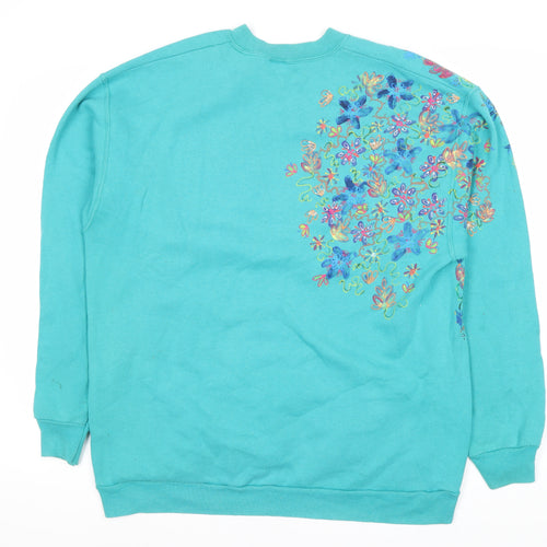 Custom Bears Blue Floral Sweatshirt Unisex S Pullover Embroidered