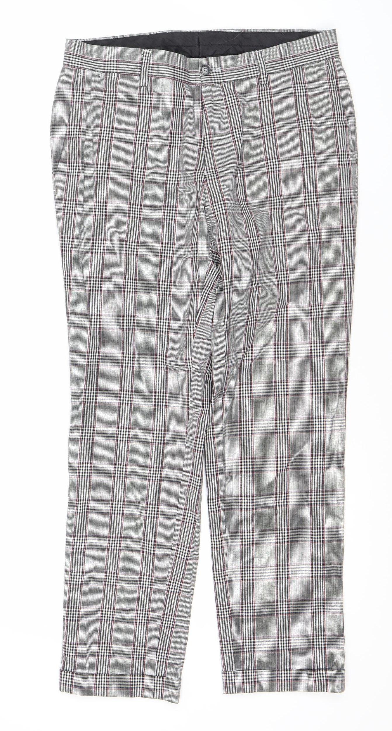 Next Women's Multicoloured Plaid Trousers Size 8
