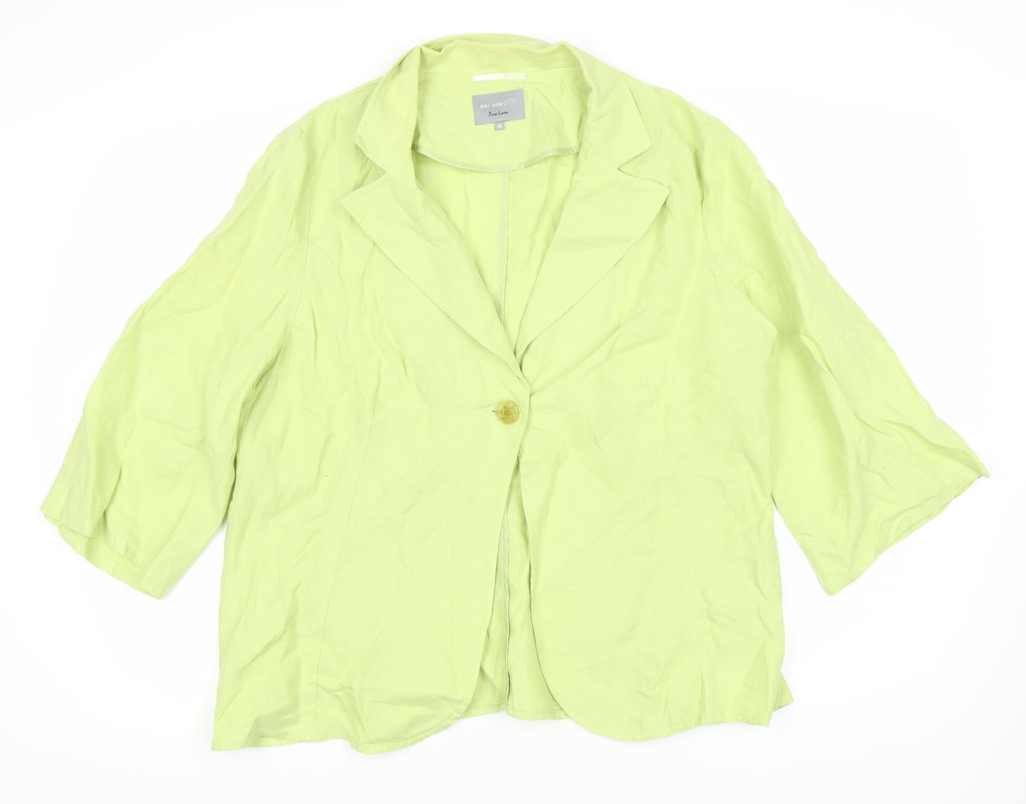 Per Una Women's Green Linen Blazer, Size 18