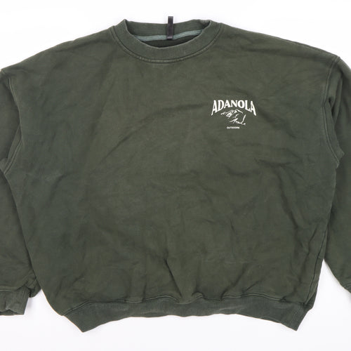 Adanola Green Pullover Sweatshirt M Unisex Logo