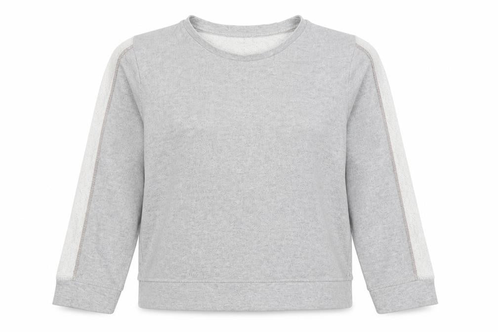 Front view of Trash Women's Grey Pullover Sweatshirt Medium