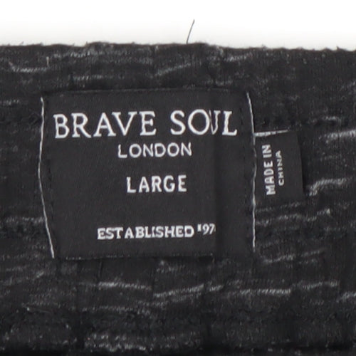 Brave Soul Men's Black Jogger Trousers L