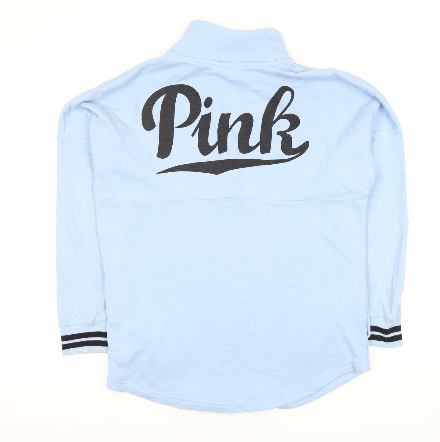 PINK Women's Blue Sweatshirt, M, 1/2 Zip Logo