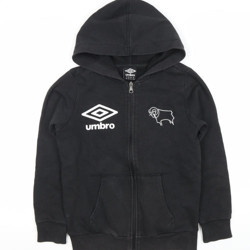 Umbro Boys Black Full Zip Hoodie Size 11 Sports Casual