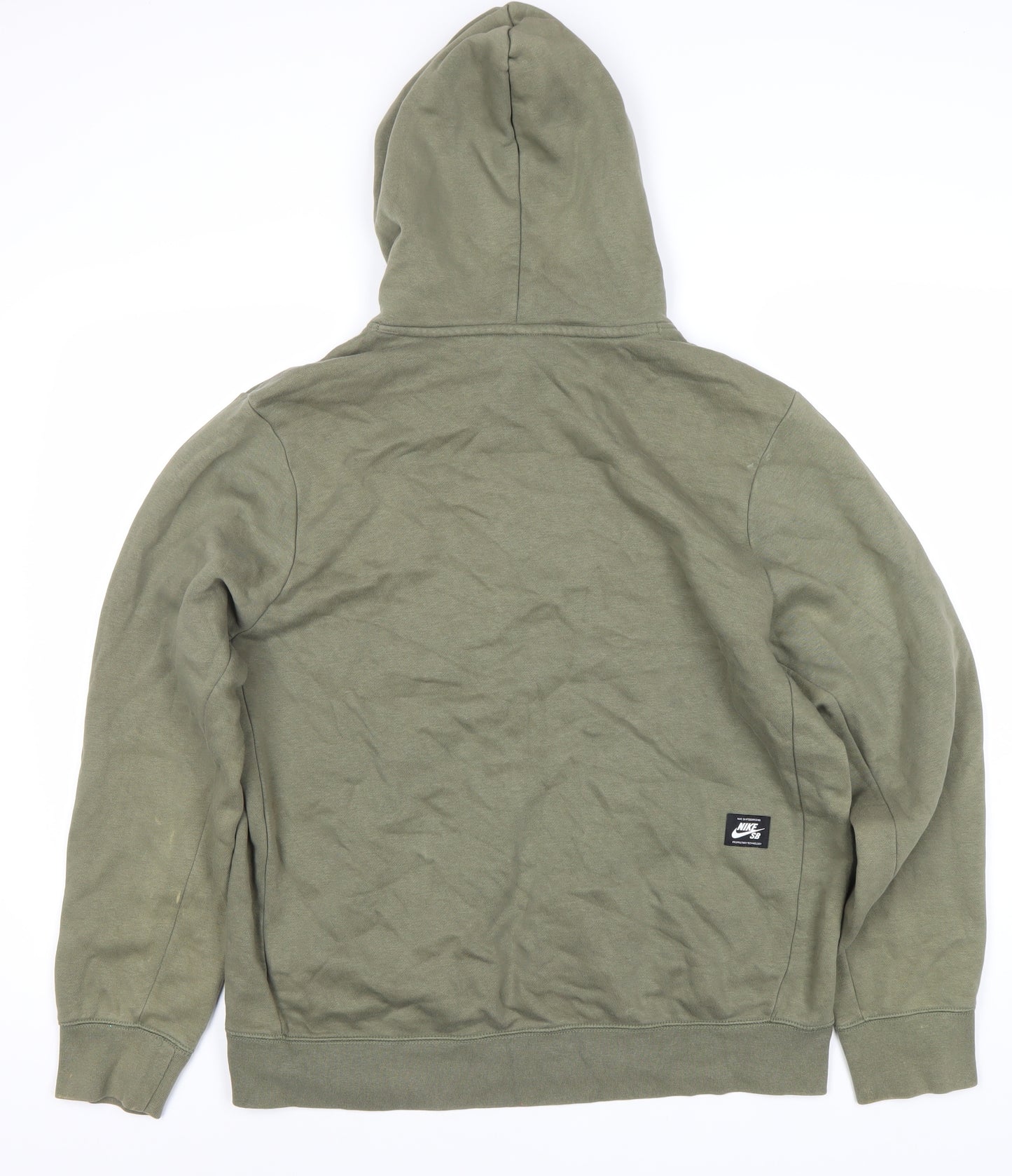 Nike Men's Green Pullover Hoodie L Logo