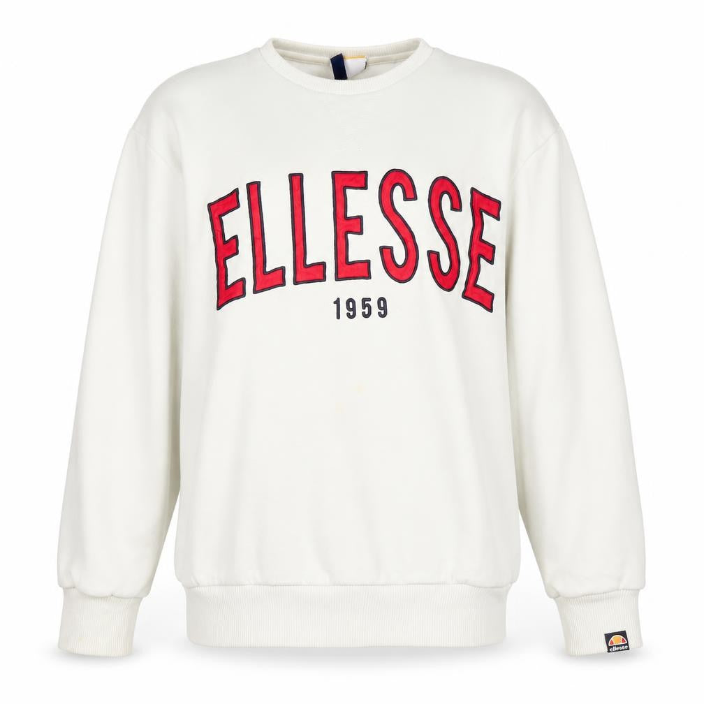 Front view of Ellesse Women's White Medium Pullover Sweatshirt