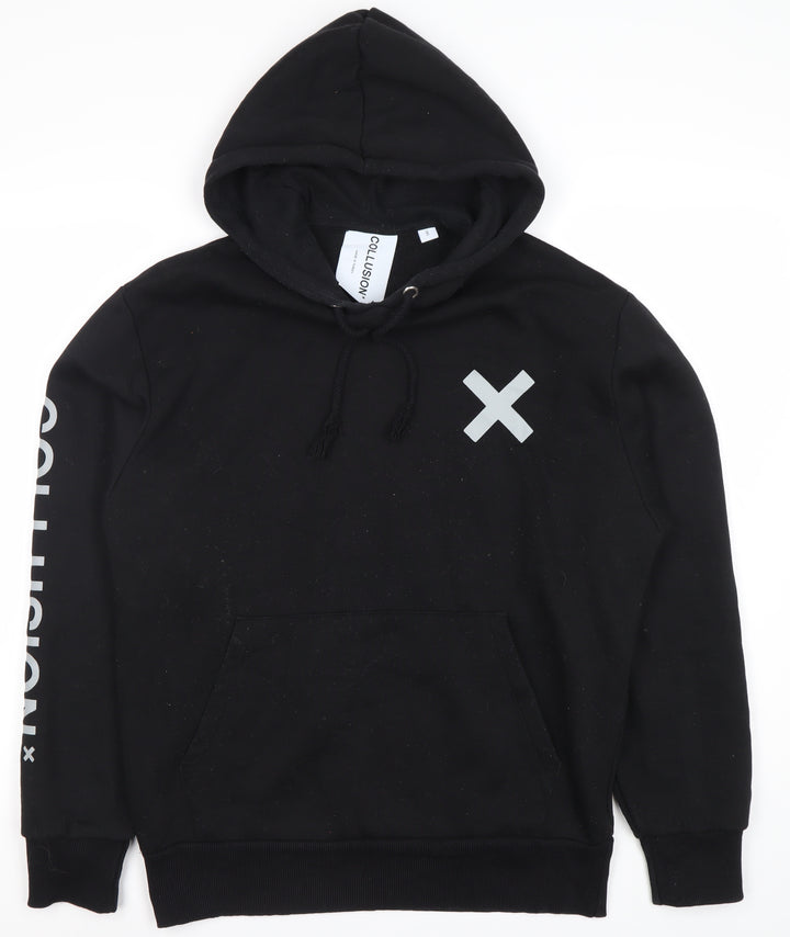 Collusion Unisex Black XS Pullover Hoodie