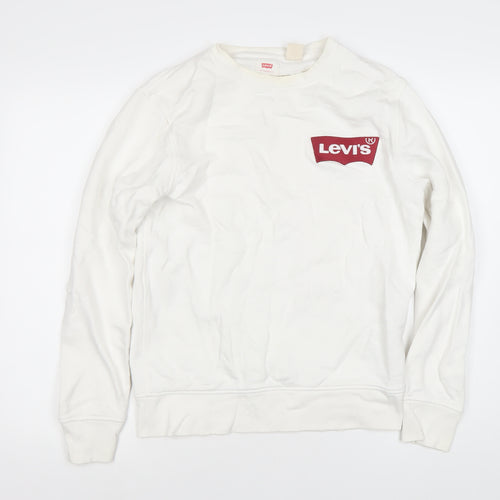 Levi's Men's White Pullover Sweatshirt S, Classic Logo