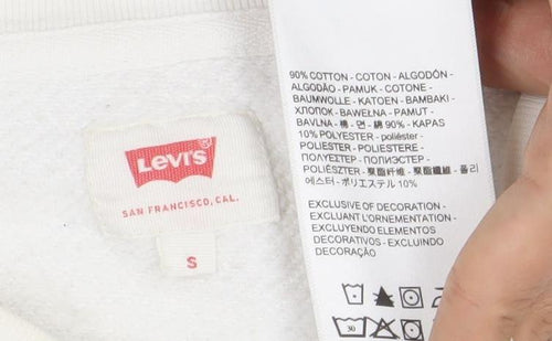 Levi's Men's White Pullover Sweatshirt S, Classic Logo