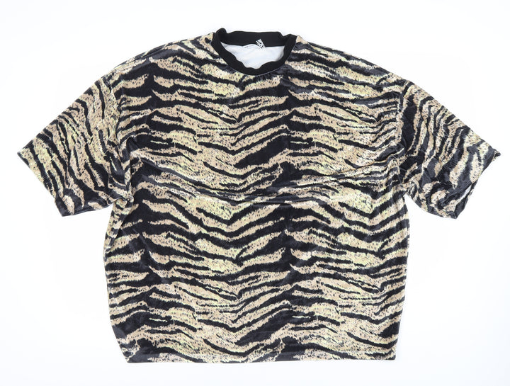 ASOS Men's M Animal Print Black T-Shirt Short Sleeve