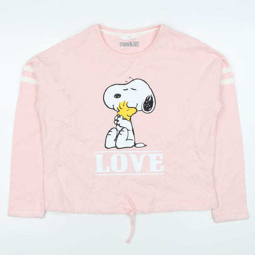 Marks and Spencer Girls Pink Peanuts Pullover Hoodie 12-13Y