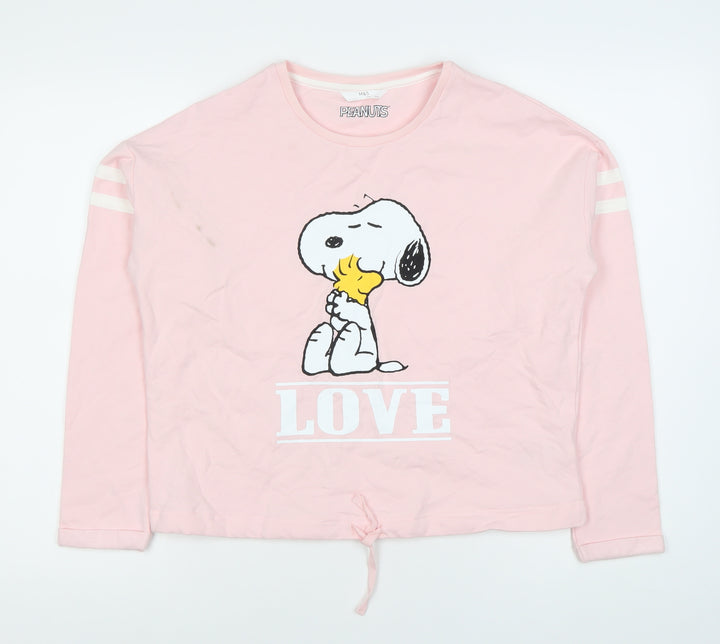 Marks and Spencer Girls Pink Peanuts Pullover Hoodie 12-13Y