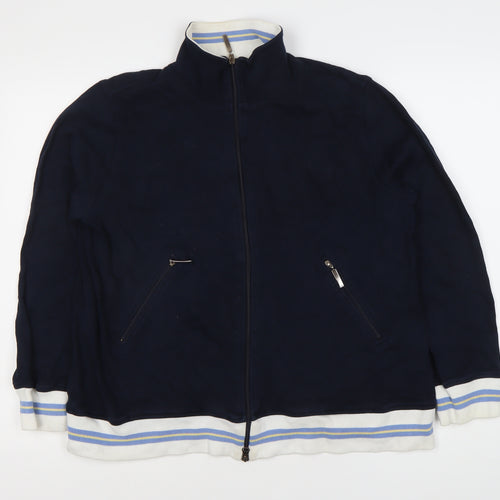 Olsen Women's Navy Full Zip Sweatshirt Size 18