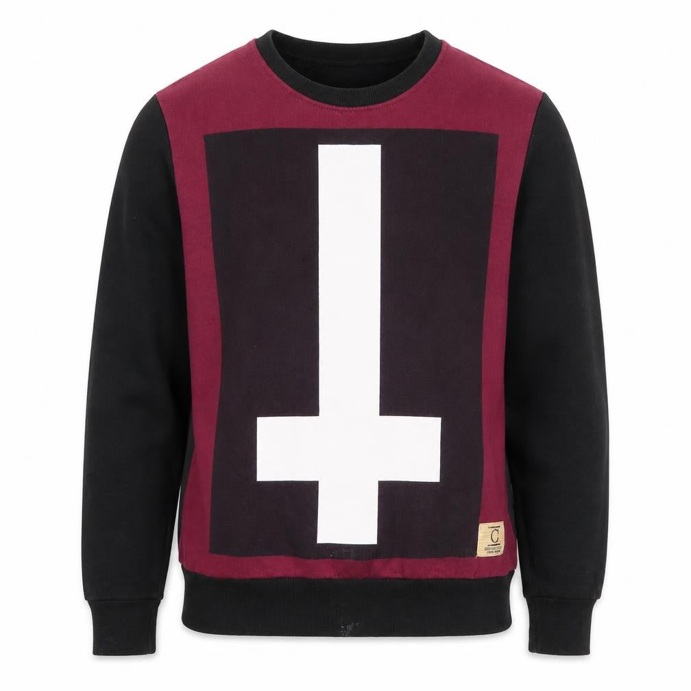Front view of Cloak Men's Black Pullover Sweatshirt M