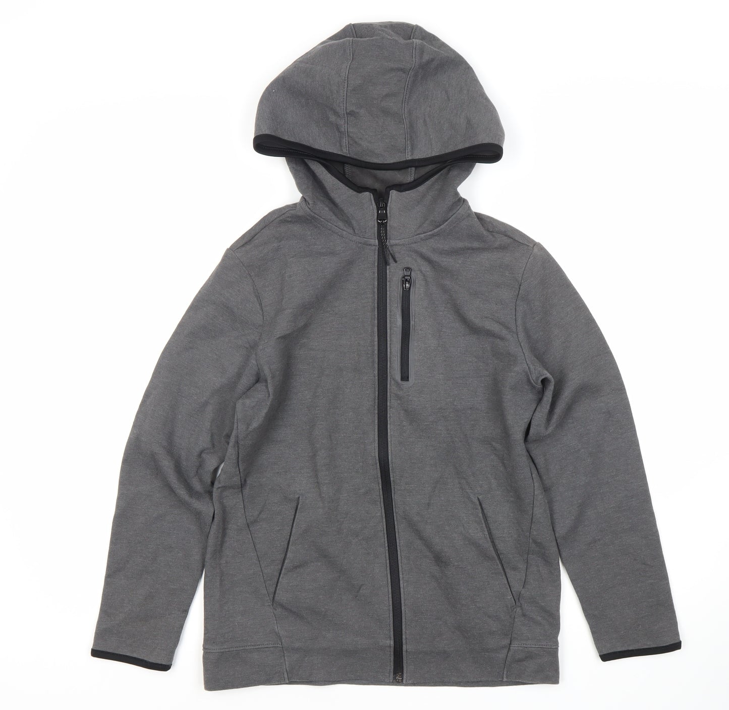 Old Navy Boys Grey Full Zip Hoodie, Size 10-11 Years, Activewear