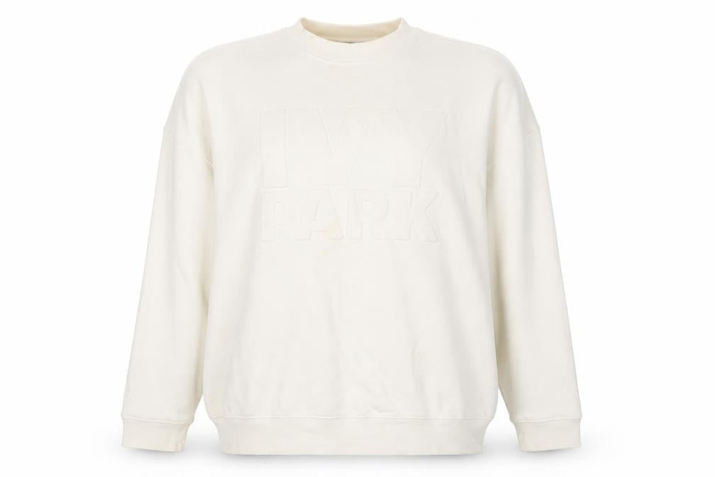 Front view of Ivy Park Women's M Ivory Pullover Sweatshirt