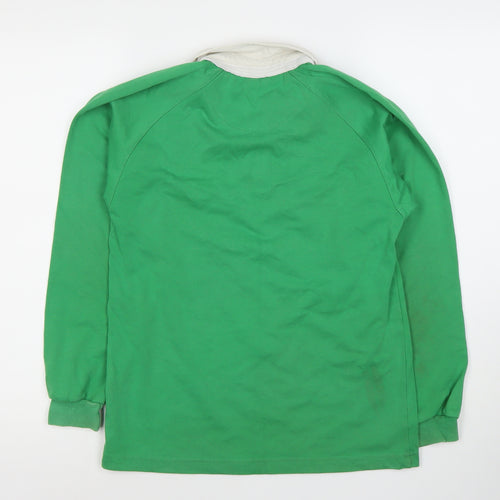 Samurai Boys Green Rugby Top Size S Long Sleeve Cotton Blend
