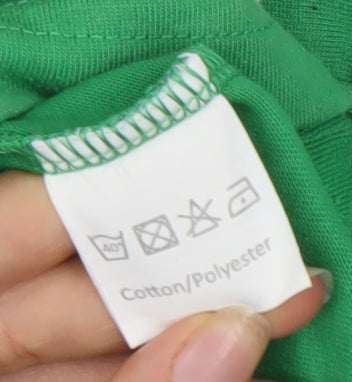 Samurai Boys Green Rugby Top Size S Long Sleeve Cotton Blend