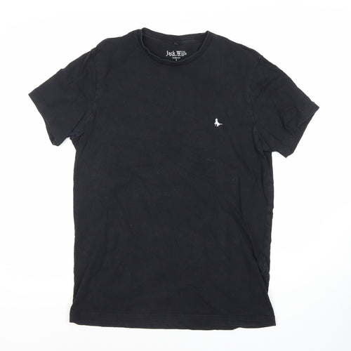 Jack Wills Men's Black Cotton Classic Fit T-Shirt, Size S