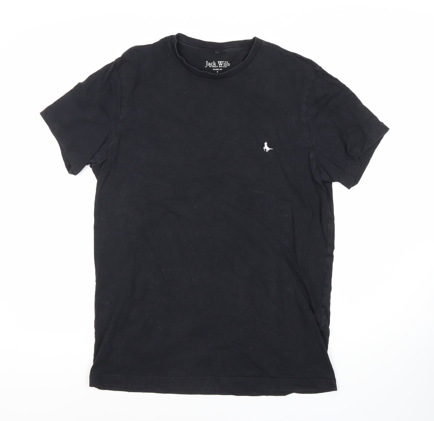 Jack Wills Men's Black Cotton Classic Fit T-Shirt, Size S