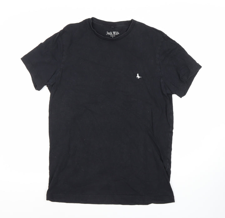 Jack Wills Men's Black Cotton Classic Fit T-Shirt, Size S