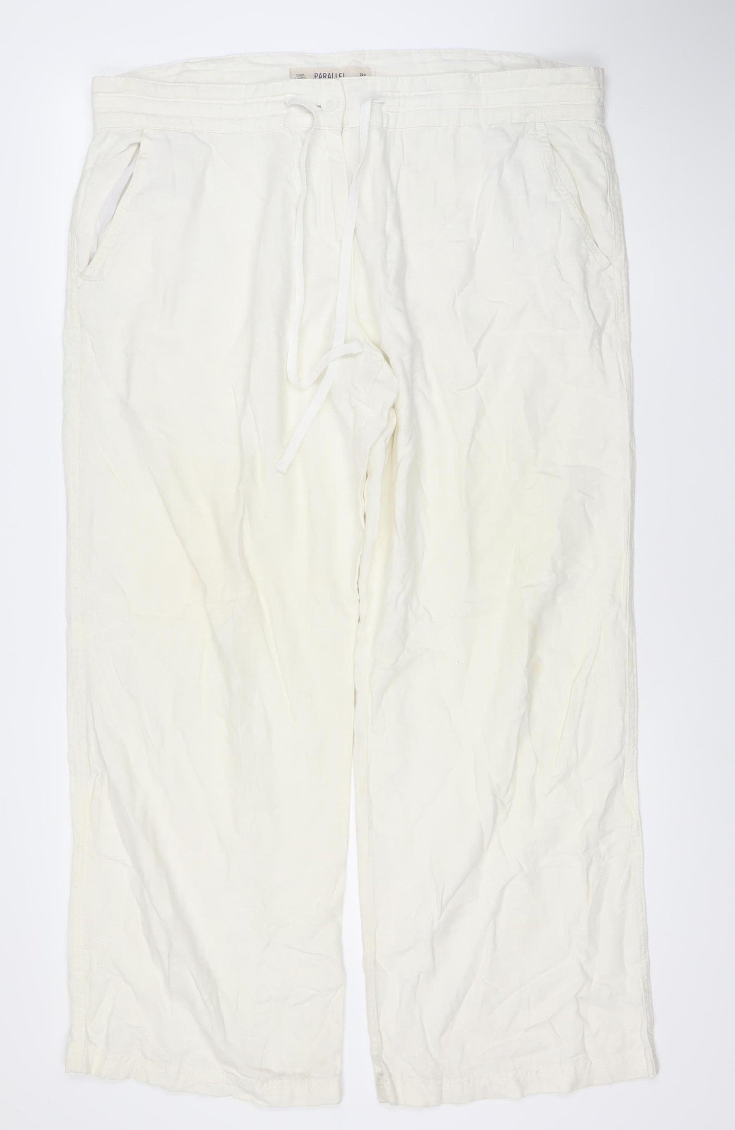 Next White Women's Linen Trousers Size 18 Regular