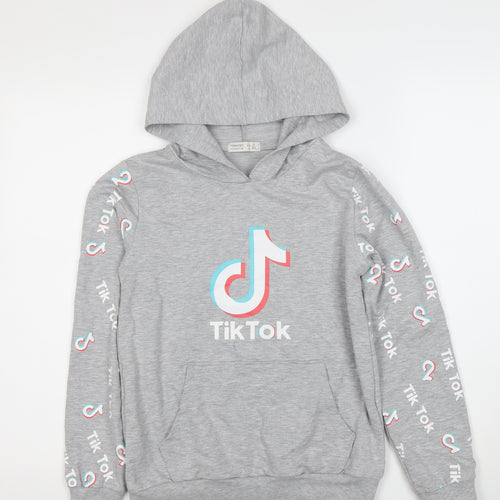 Toontoy Boys Grey TikTok Hoodie - Size 12