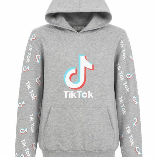 Toontoy Boys Grey TikTok Hoodie - Size 12