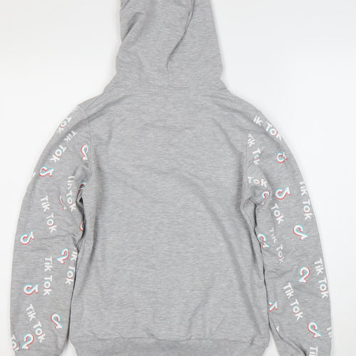 Toontoy Boys Grey TikTok Hoodie - Size 12