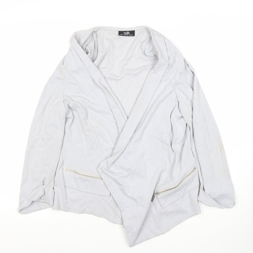 Wallis Women's Grey M Cardigan with Zip Accents